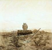 Landscape with Grave, Coffin and Owl